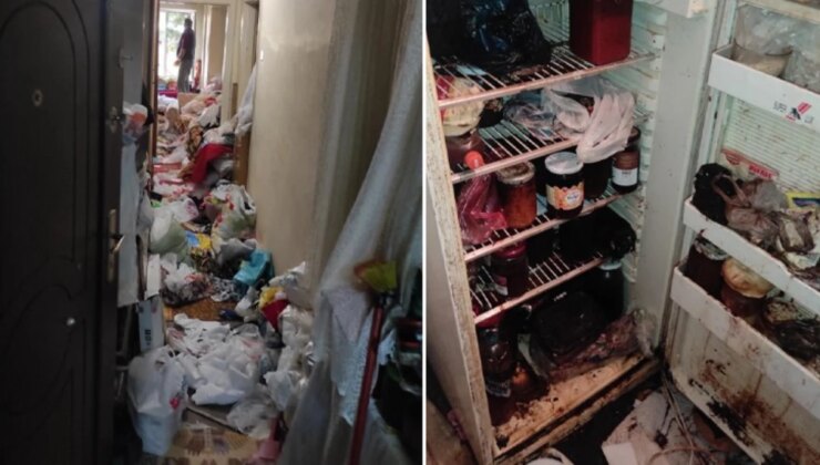 Anne ile oğlunun yaşadığı evden 45 ton çöp çıktı
