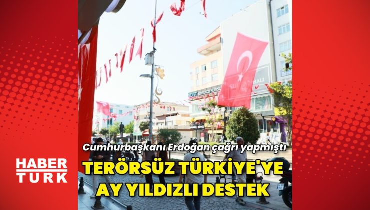İstanbullulardan “Terörsüz Türkiye”ye ay yıldızlı bayraklarla destek